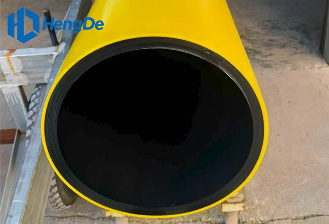 HDPE Yellow Co-extruded Pipe <br> Standard: EN 12201-2:2011