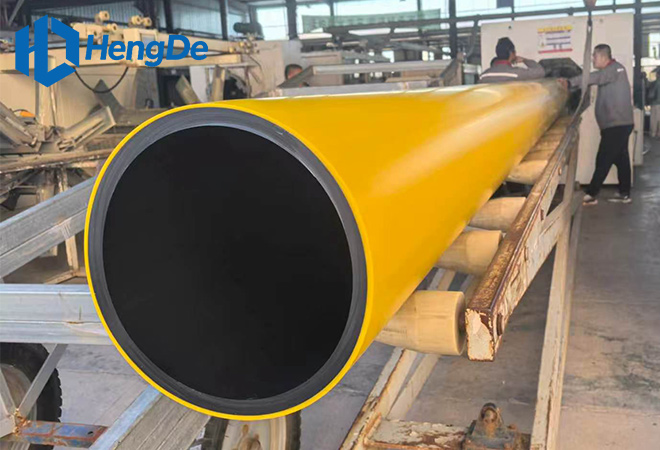 HDPE Yellow Co-extruded Pipe <br> Standard: EN 12201-2:2011