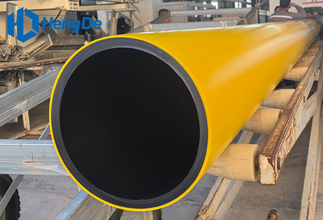 HDPE Yellow Co-extruded Pipe <br> Standard: EN 12201-2:2011