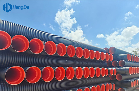 Black Orange HDPE Double Wall Corrugated Pipe <br> Standard: GB/T 19427.1-2019