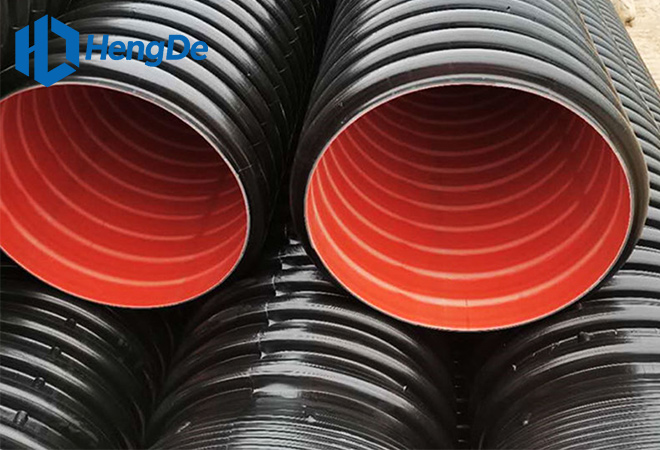Black Orange HDPE Double Wall Corrugated Pipe <br> Standard: GB/T 19427.1-2019