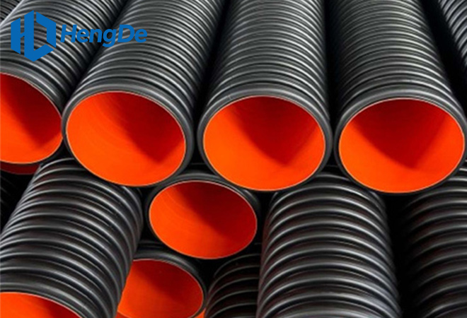 Black Orange HDPE Double Wall Corrugated Pipe <br> Standard: GB/T 19427.1-2019