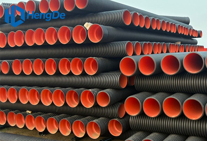 Black Orange HDPE Double Wall Corrugated Pipe <br> Standard: GB/T 19427.1-2019