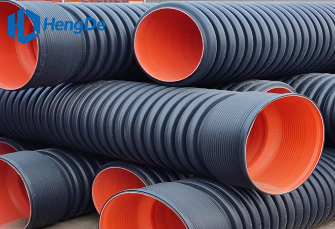 Black Orange HDPE Double Wall Corrugated Pipe <br> Standard: GB/T 19427.1-2019