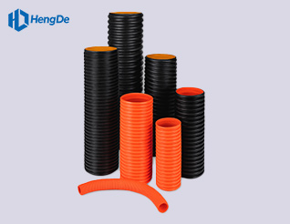 Black Orange HDPE Double Wall Corrugated Pipe <br> Standard: GB/T 19427.1-2019