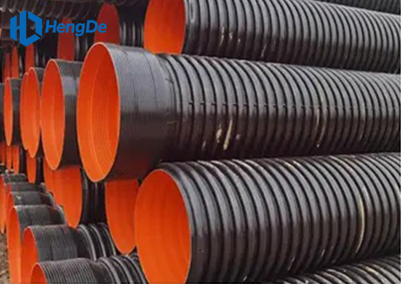 Black Orange HDPE Double Wall Corrugated Pipe <br> Standard: GB/T 19427.1-2019
